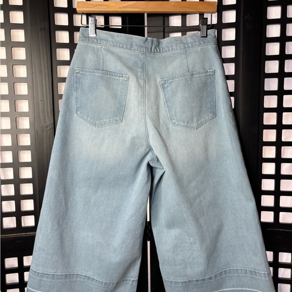 ๐ Frame Light Blue Wide-Leg Jeans Size 28 Soft Cotton Blend High Rise ๐ - Picture 7 of 15